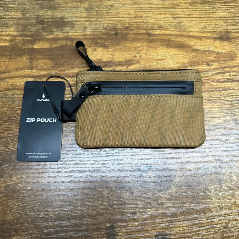 Alpaka Zip Pouch Coyote Brown X-Pac EDC Wallet Card Holder Small Organizer New